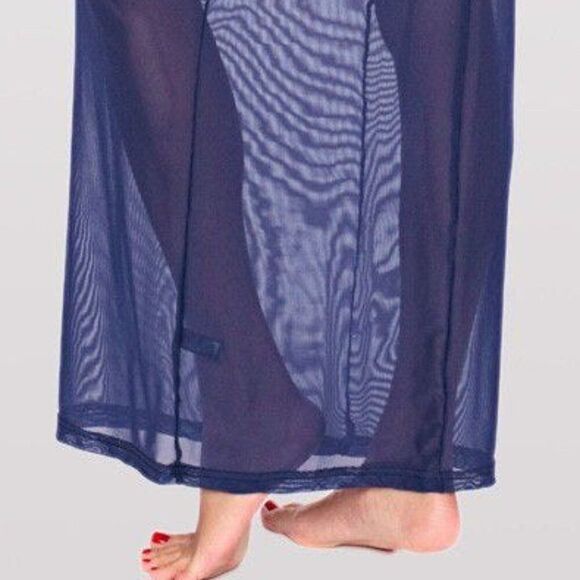 NEW American Apparel XS S Navy Sheer Sexy Mesh Long Tank Maxi Dress Cover Up Y2K - Picture 3 of 9